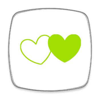 green heart green gift valentine's day - Square fridge magnet - white - Front
