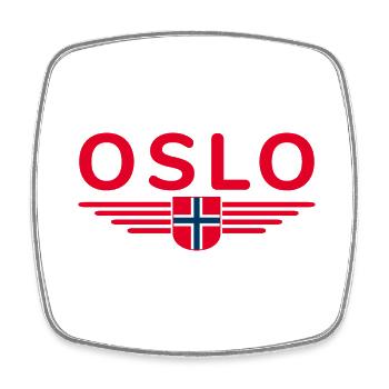 T-shirt Oslo pour les fans et les amoureux de la Norvège - Magnet carré - blanc - Devant