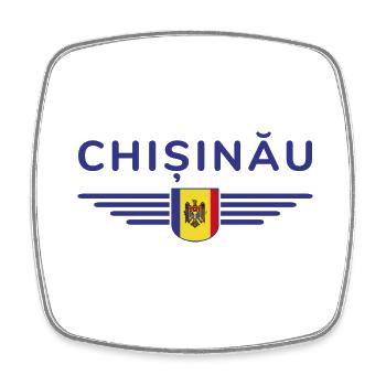 T-shirt Chișinău – L’amour de la capitale - Magnet carré - blanc - Devant