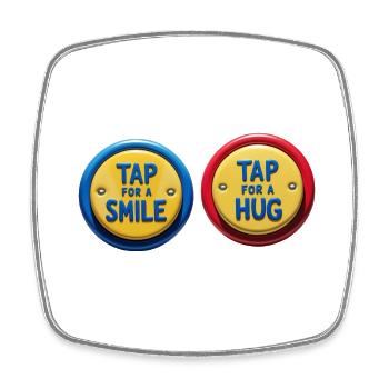 Tap for a smile - Square fridge magnet - white - Front