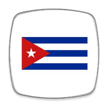 Cuba - Magnet carré - blanc - Devant