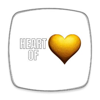 Golden lettering heart of gold (Herz aus Gold) - Square fridge magnet - white - Front