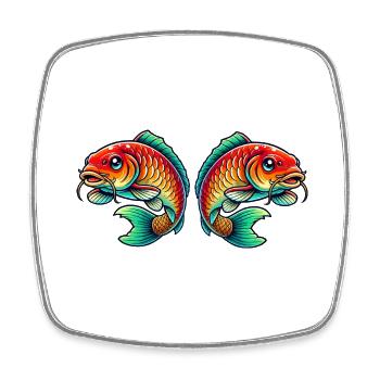 Fisch Karpfen - Viereckiger Kühlschrankmagnet - Weiß - Vorne