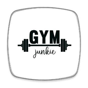 Gym junkie - Viereckiger Kühlschrankmagnet - Weiß - Vorne