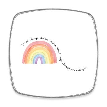 When things change inside you,.... - Square fridge magnet - white - Front