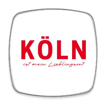 Cologne T-Shirt – Cathedral City Love - Square fridge magnet - white - Front