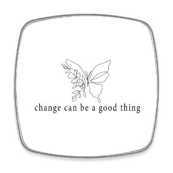 Butterfly Change - Viereckiger Kühlschrankmagnet - Weiß - Vorne