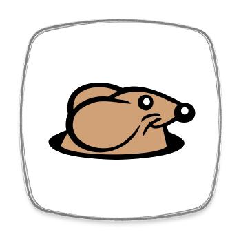 Maus Boden Loch Mauseloch Guckt Süß Lustig Comic - Viereckiger Kühlschrankmagnet - Weiß - Vorne