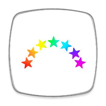 bunte Sterne - Regenbogen Farbverlauf - Viereckiger Kühlschrankmagnet - Weiß - Vorne