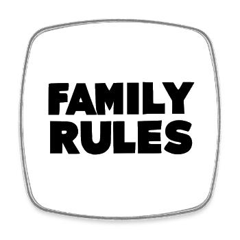 Regeln für die Familie - Viereckiger Kühlschrankmagnet - Weiß - Vorne