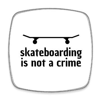 Skateboarding is not a Crime - Viereckiger Kühlschrankmagnet - Weiß - Vorne