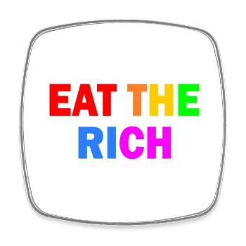 Eat the rich - Viereckiger Kühlschrankmagnet - Weiß - Vorne