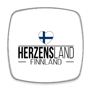Herzensland Finnland Skandinavien Urlaub Reise - Viereckiger Kühlschrankmagnet - Weiß - Vorne