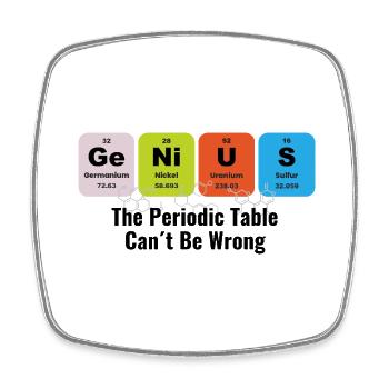Genius Genie Chemie Biologie Periodensystem - Viereckiger Kühlschrankmagnet - Weiß - Vorne
