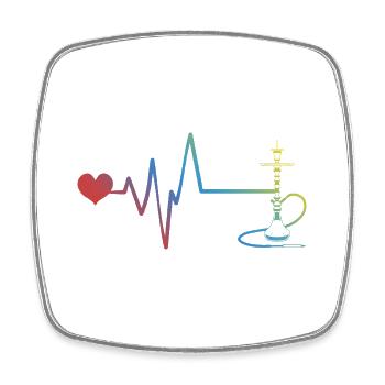 Bong Smoking Pipe Pulse Heartbeat - Square fridge magnet - white - Front