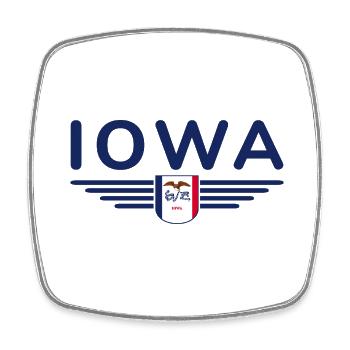 Iowa Fan T-Shirt – Your State! - Square fridge magnet - white - Front