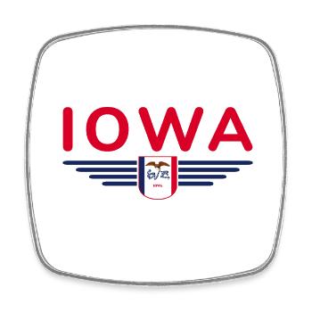 Iowa Fan T-Shirt – Your State! - Square fridge magnet - white - Front