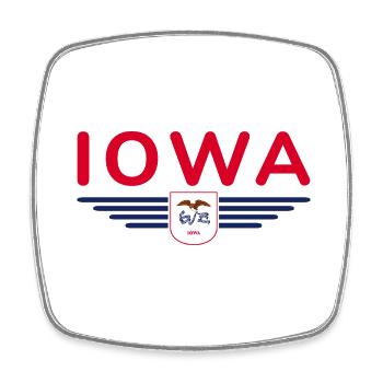 Iowa Fan T-Shirt – Your State! - Square fridge magnet - white - Front