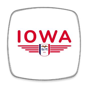 Iowa Fan T-Shirt – Your State! - Square fridge magnet - white - Front