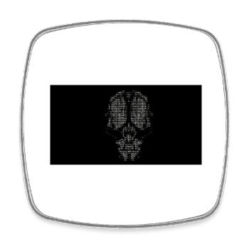 Noir et blanc et un peu de couleur ascii - Magnet carré - blanc - Devant
