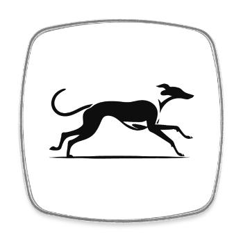 Design élégant de lévrier - Magnet carré - blanc - Devant