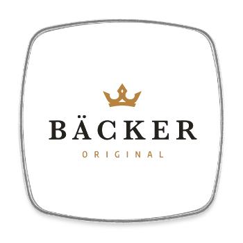 Bäcker Original Familienlogo - Viereckiger Kühlschrankmagnet - Weiß - Vorne