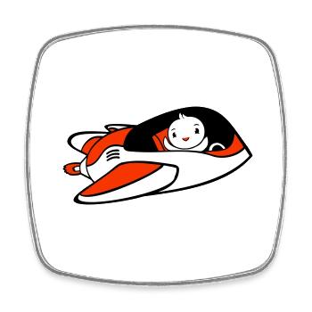 Duck Spaceship Pilot Space Science Fiction Cool - Square fridge magnet - white - Front