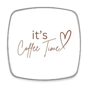 It's Coffee Time - Viereckiger Kühlschrankmagnet - Weiß - Vorne