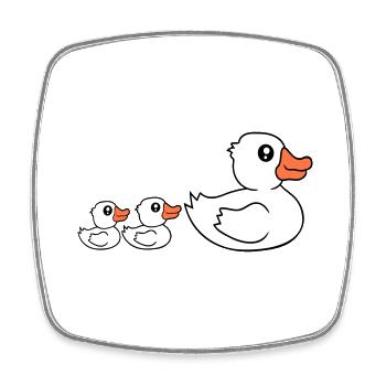 3 Ducks Family Mom Mom Two Kids Baby Dad - Square fridge magnet - white - Front