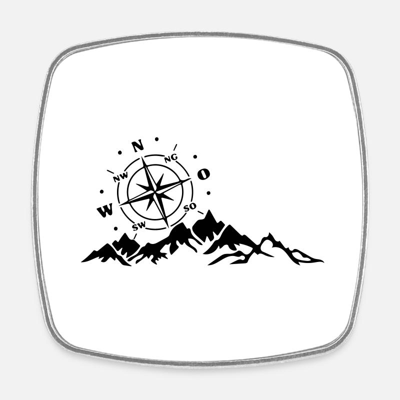 compass - Square fridge magnet - white