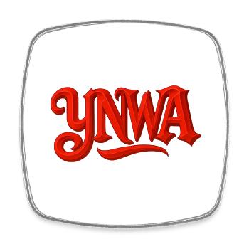 Ynwa - Viereckiger Kühlschrankmagnet - Weiß - Vorne