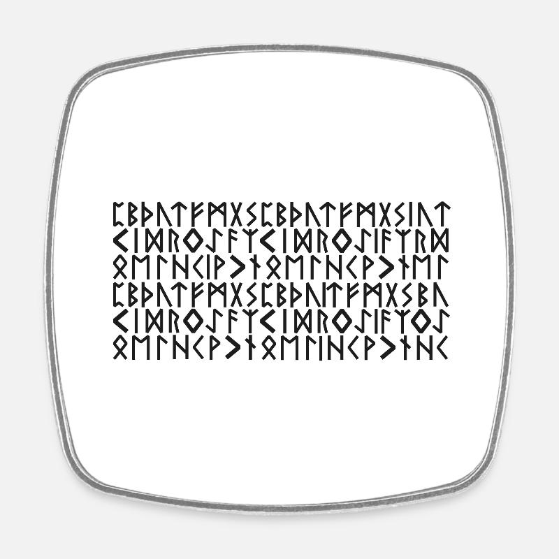 Alphabet Wikinger - Viereckiger Kühlschrankmagnet - Weiß