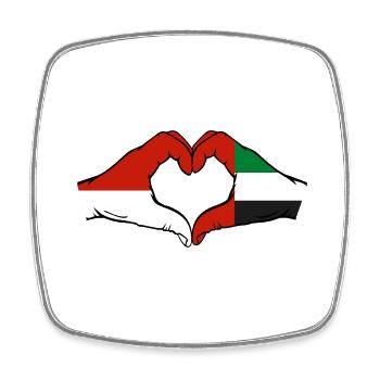 Monaco United Arab Emirates Flag - Square fridge magnet - white - Front