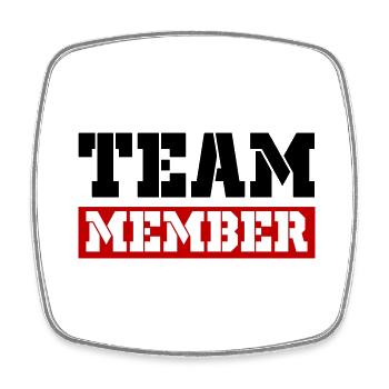 Team Member - Square fridge magnet - white - Front