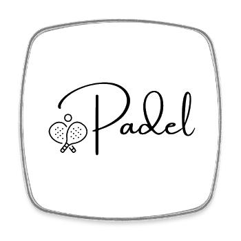 Padel Tennis Paddel Paddlelo Spielen modern cool - Viereckiger Kühlschrankmagnet - Weiß - Vorne