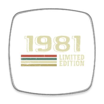 Jahrgang 1981 Geburtstag 1981 Jahrgang 1981 - Viereckiger Kühlschrankmagnet - Weiß - Vorne