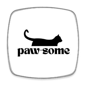 Paw-Some ! T-shirt pour tous les fans de chats - Magnet carré - blanc - Devant