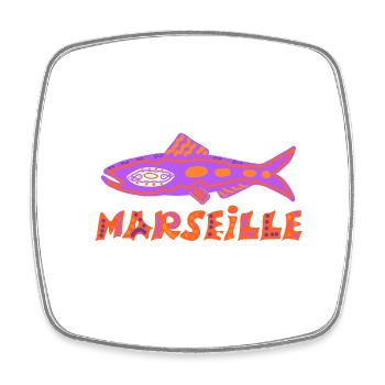 Sardinen-Marseillaise - Viereckiger Kühlschrankmagnet - Weiß - Vorne