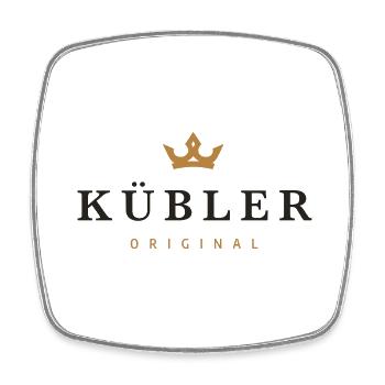 Logo original de la famille Kübler - Magnet carré - blanc - Devant