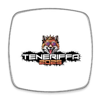 Teneriffa 2025 Party Fuchs - Viereckiger Kühlschrankmagnet - Weiß - Vorne