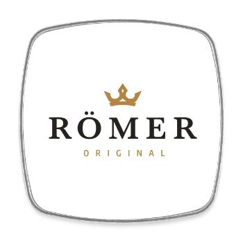 Logo original de la famille Römer - Magnet carré - blanc - Devant