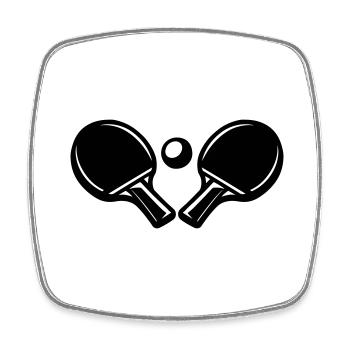 Table tennis bat icon - Square fridge magnet - white - Front