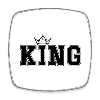 king - Viereckiger Kühlschrankmagnet - Weiß - Vorne