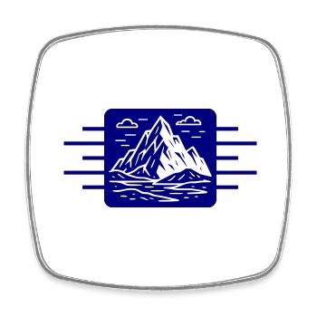 Mountains Outdoor - Square fridge magnet - white - Front