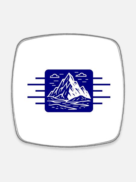Berge Outdoor - Viereckiger Kühlschrankmagnet - Weiß