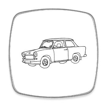 Voiture  - Magnet carré - blanc - Devant