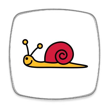 schnecke_3c - Square fridge magnet - white - Front
