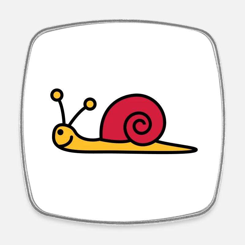 schnecke_3c - Magnet carré - blanc