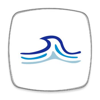 eau vague plage maritime cadeau marin - Magnet carré - blanc - Devant