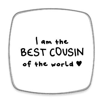 bester Cousin / beste Cousine der Welt Geschenk - Viereckiger Kühlschrankmagnet - Weiß - Vorne